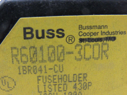 Buss R60100-3COR 3 Pole Class R Fuse Holder Block 600V 100A