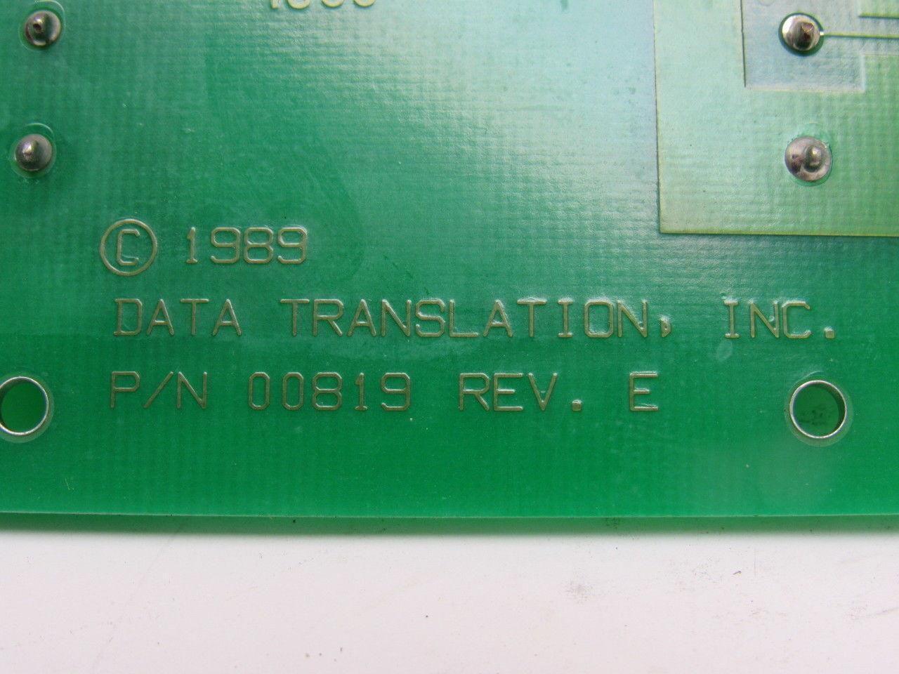 Data Translation Inc. 00819 Rev. E Screw Terminal Panel