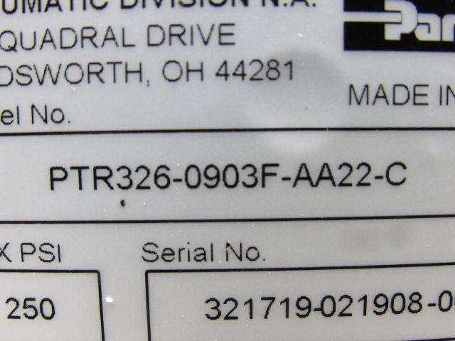 Parker PTR326-0903F-AA22-C 90° Pneumatic Rotary Actuator 250PSI 2-1/4" Bore