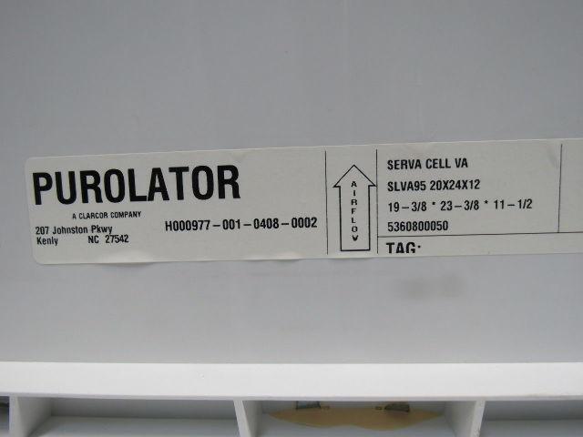 Purolator SLVA95 Serva-Cell VA 20x24x12" 95% Efficiency Intake Air Filter