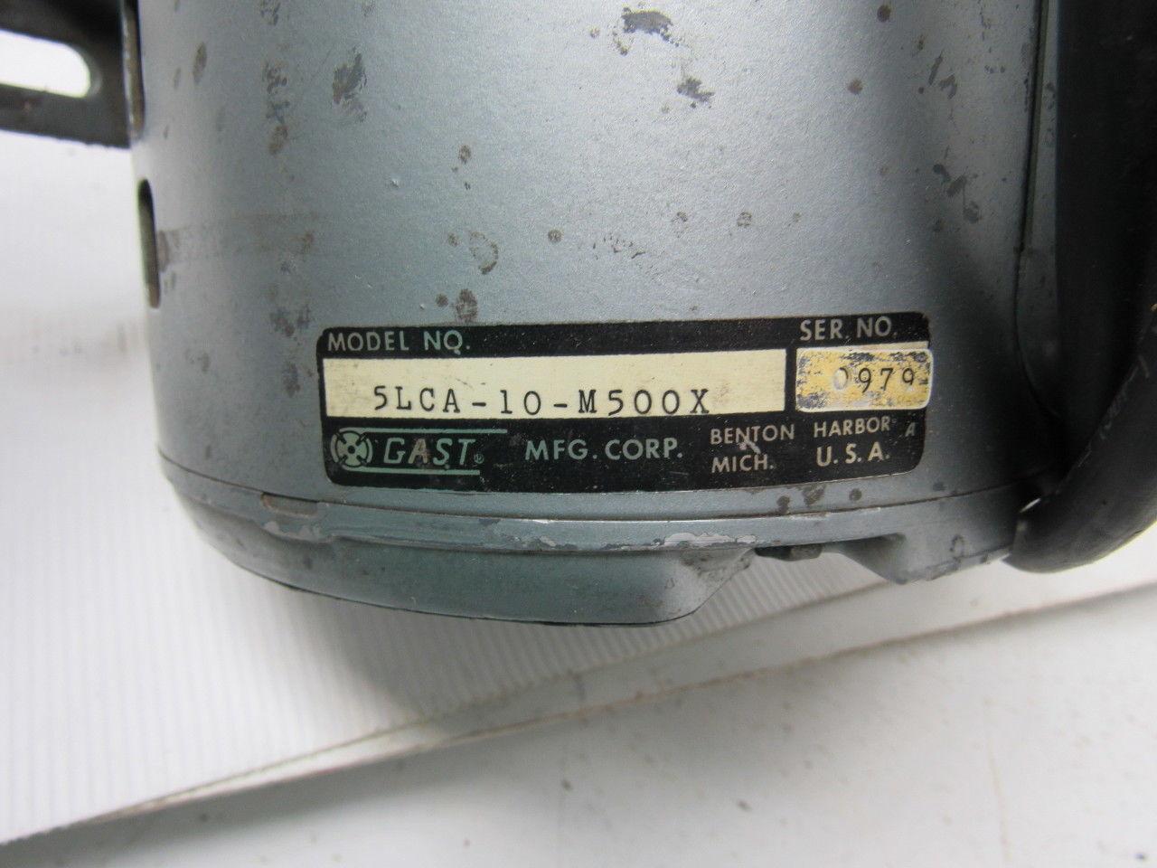 Gast 5LCA-10-M500X Oil less Piston Vacuum Pump Electric Motor 3/4HP 115V