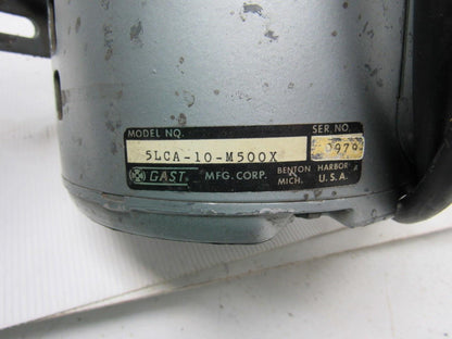 Gast 5LCA-10-M500X Oil less Piston Vacuum Pump Electric Motor 3/4HP 115V