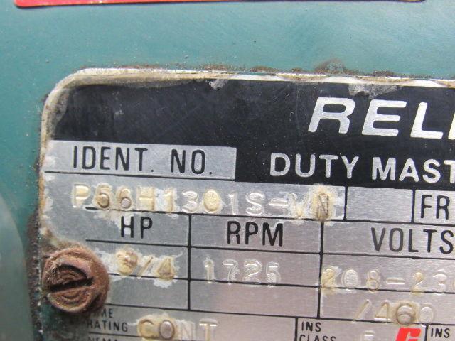 Reliance Electric P56H1301S-VN 3/4HP 3PH 208-230/460V 1725RPM Motor FB56 Frame