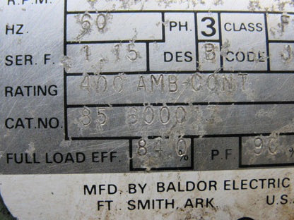 Baldor 85600017 7.5HP 3PH 208-230/460V 3450RPM Electric Motor 213TCZ