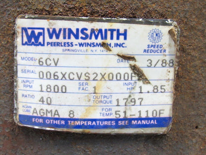 Winsmith 006XCVS2X000FA Speed Reducer 40:1 Ratio 1797 lbs. Torque