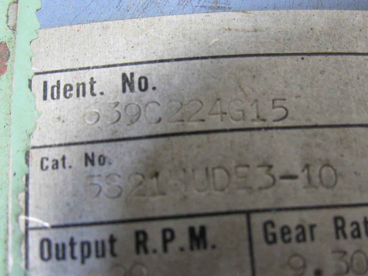 Westinghouse 639C224G15 Type G Moduline Speed Reducer 9.30:1 Ratio 190 RPM