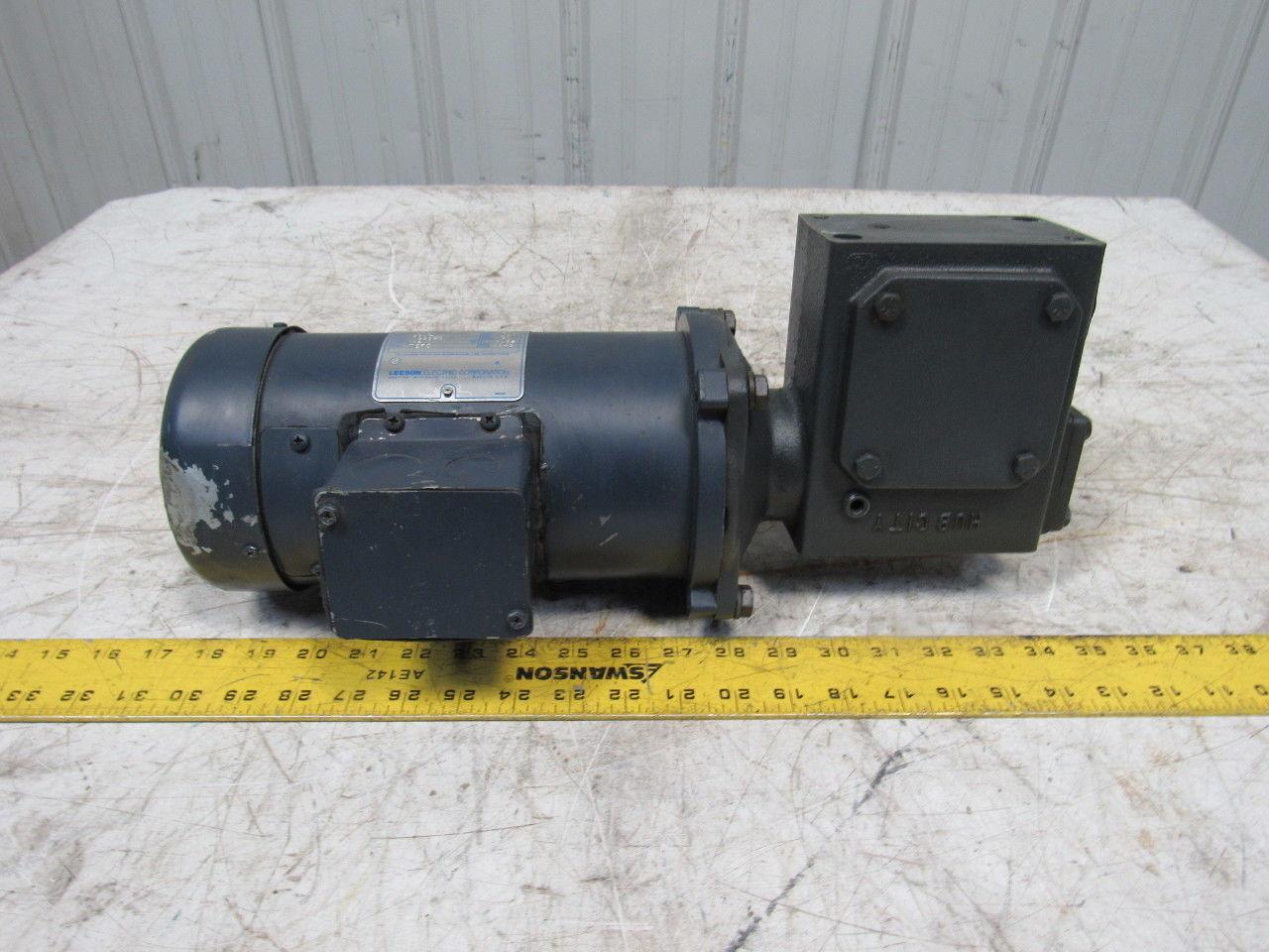 Leeson 098008.00 180VDC Electric Motor W/Hub City 40:1 Ratio Left Gear Reducer