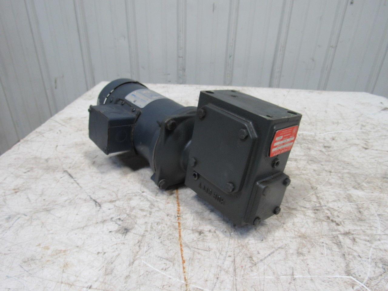 Leeson 098008.00 180VDC Electric Motor W/Hub City 40:1 Ratio Left Gear Reducer