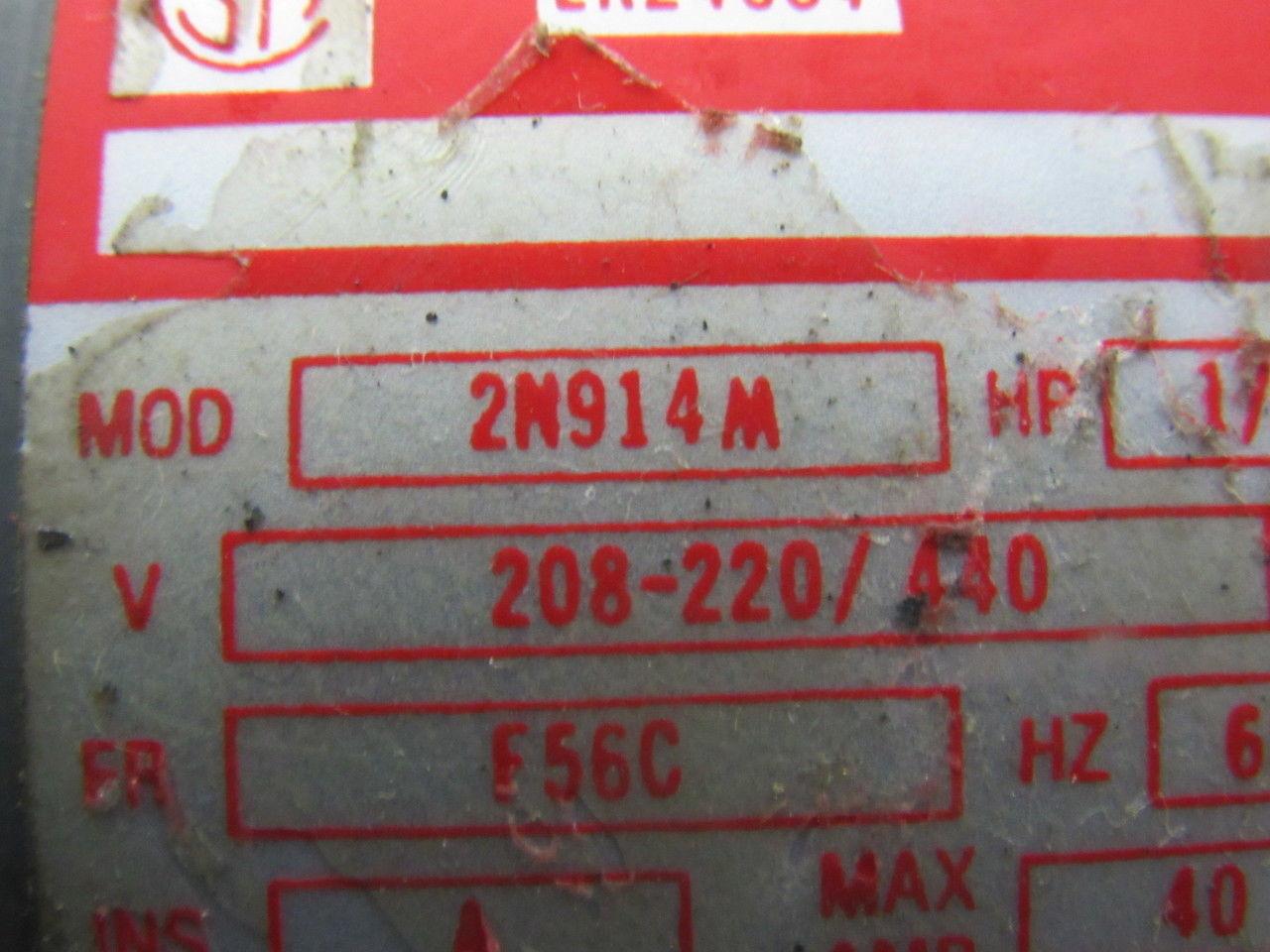 Dayton 2N914M 1/2Hp 1725/1426RPM 208-220/460V 50/60Hz 56C AC Motor