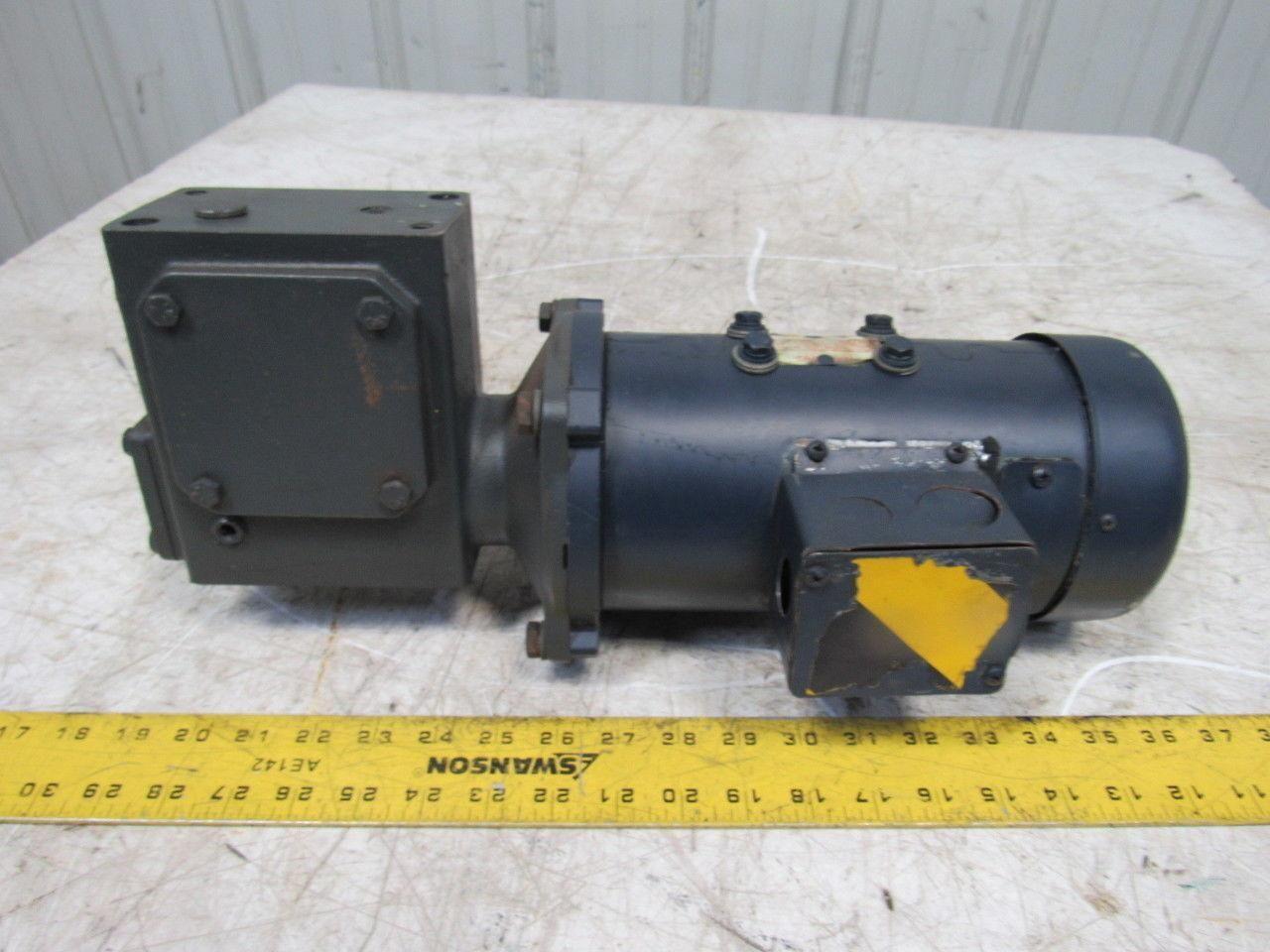 Leeson 098008.00 180VDC Electric Motor W/Hub City 40:1 Ratio Right Gear Reducer