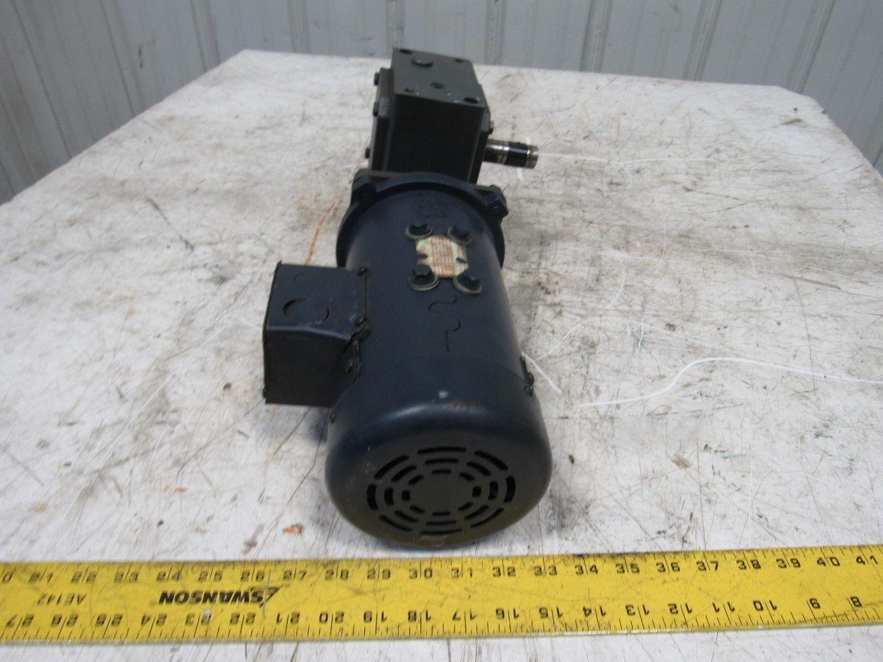 Leeson 098008.00 180VDC Electric Motor W/Hub City 40:1 Ratio Right Gear Reducer