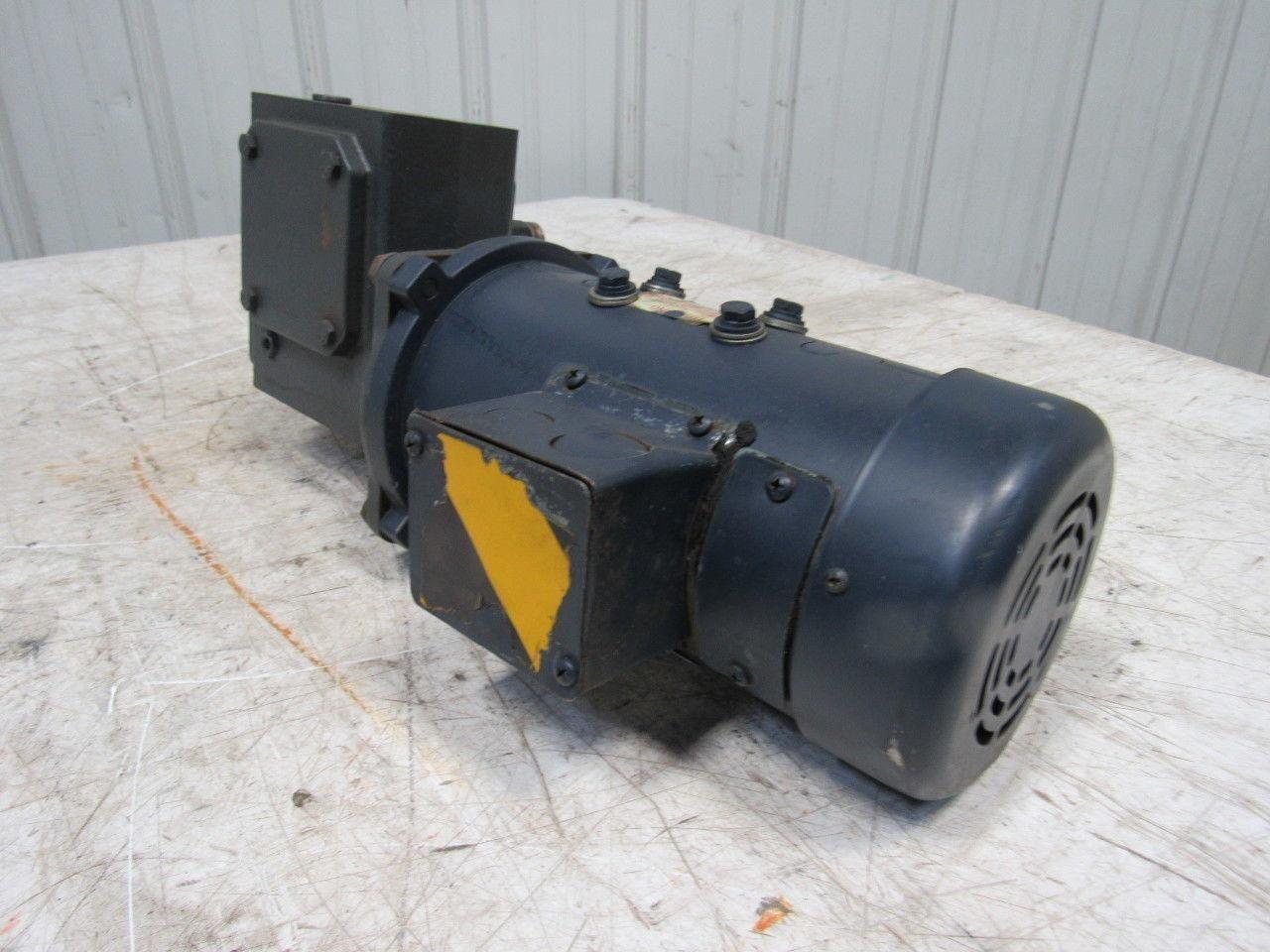 Leeson 098008.00 180VDC Electric Motor W/Hub City 40:1 Ratio Right Gear Reducer