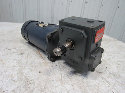 Leeson 098008.00 180VDC Electric Motor W/Hub City 40:1 Ratio Right Gear Reducer