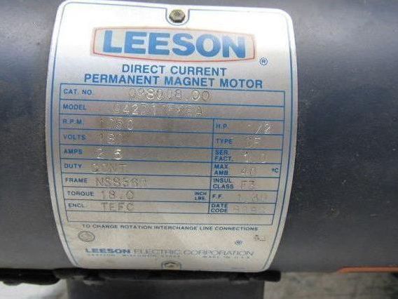 Leeson 098008.00 180VDC Electric Motor W/US Motors 40:1 Ratio Left Gear Reducer