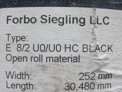 Forbo Siegling E 8/2 U0/U0 HC Black Conveyor Belt 10" X 100'-252mm X 30,480mm