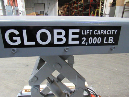 Globe 2000LB Hydraulic Scissor Lift Table 48"x48" Top 7-1/2"-46" 230/460V 3Ph