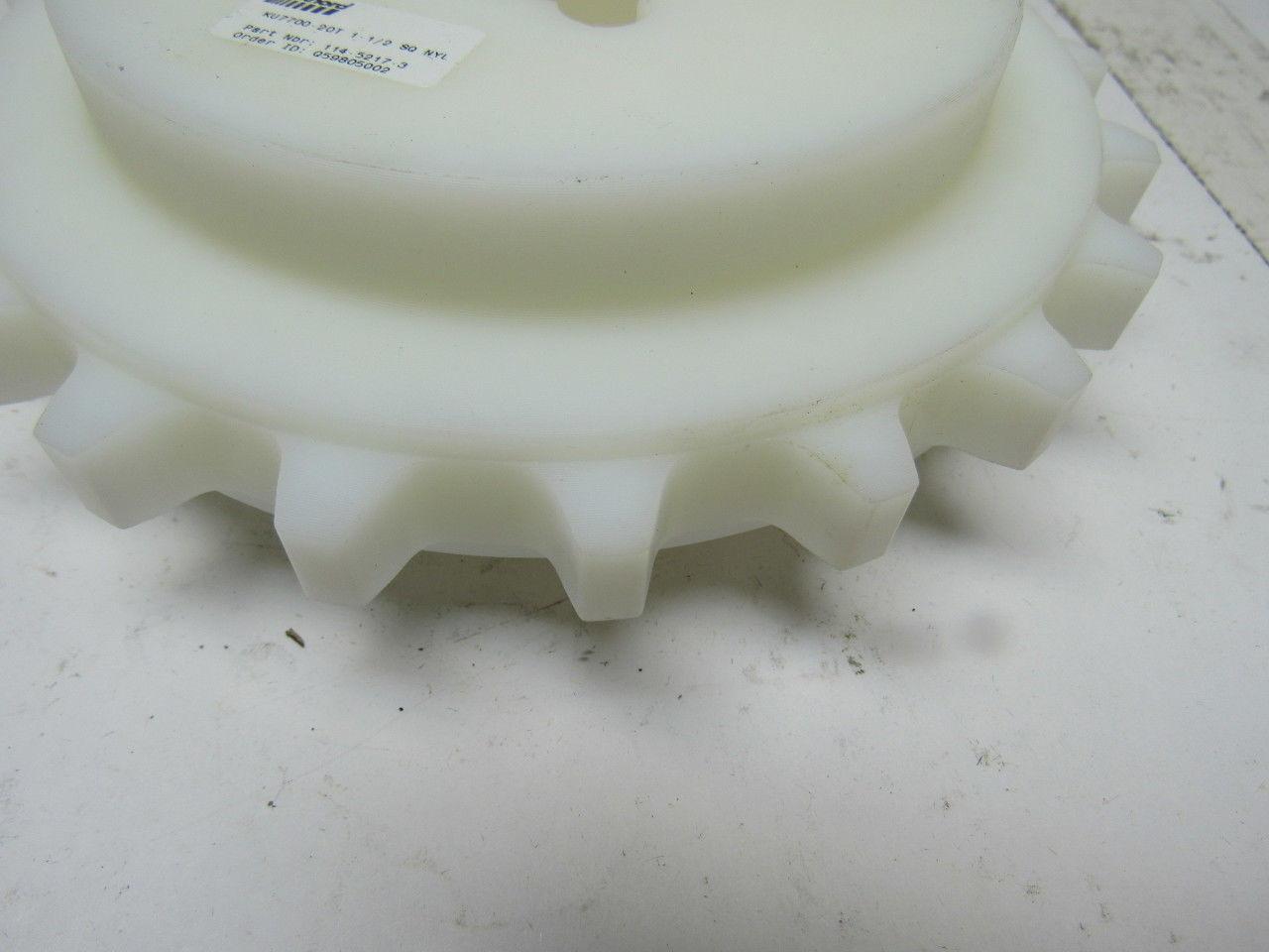 Rexnord 114-5217-3 KU7700-20T Nylon 1-1/2" Square Drive Sprocket 6-1/2" OD 20T