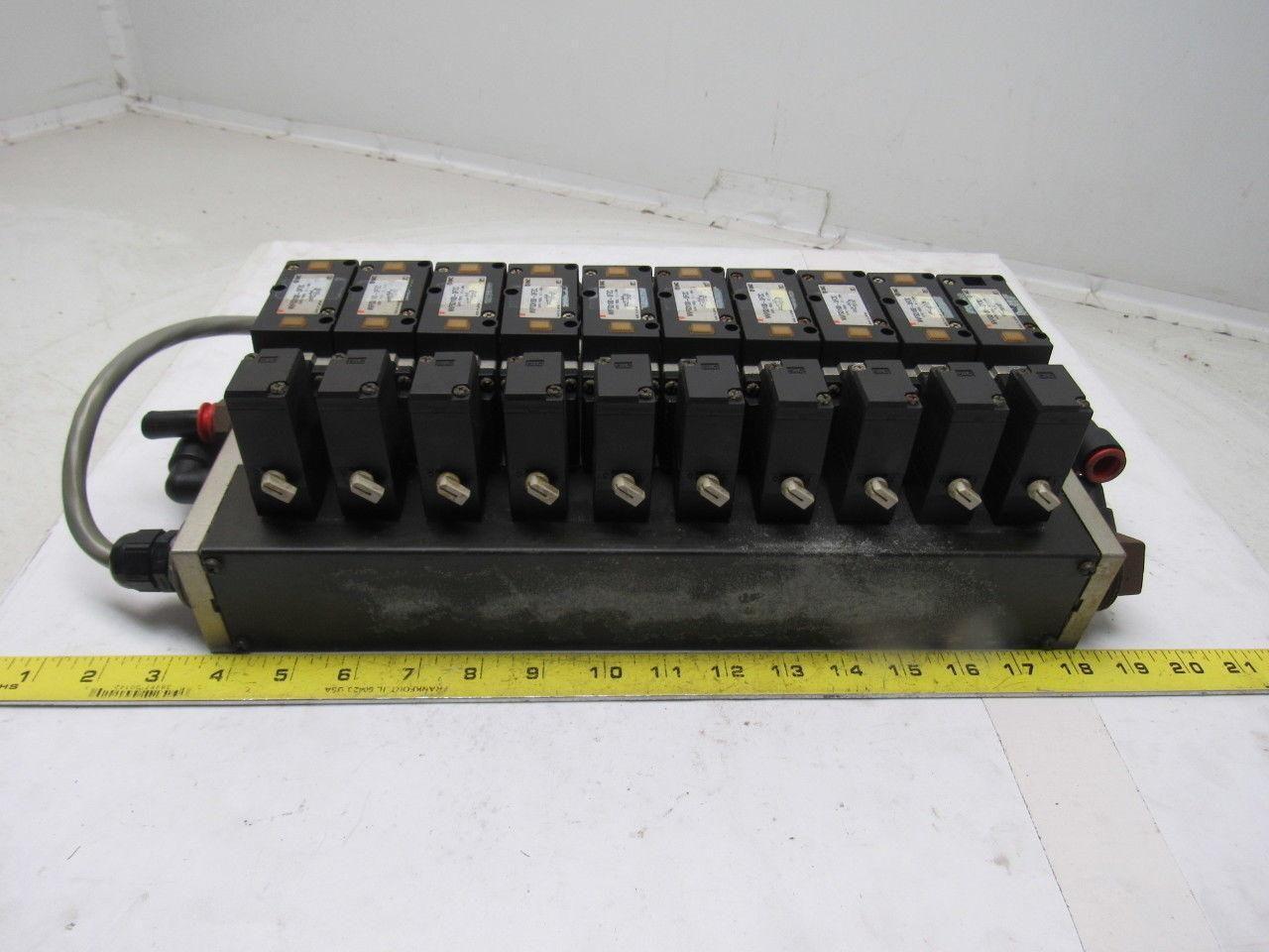 SMC NVFS3100-3FZC 4/2 Single Solenoid 94-138V Coil 10 Air Valve Bank Assembly