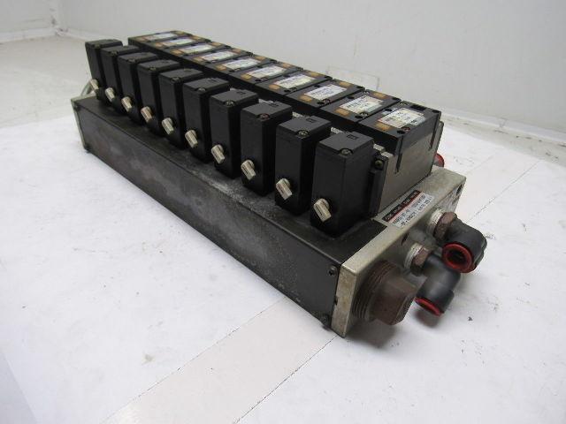 SMC NVFS3100-3FZC 4/2 Single Solenoid 94-138V Coil 10 Air Valve Bank Assembly