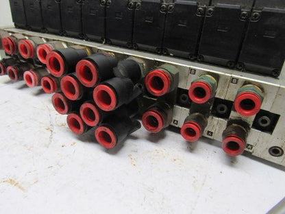 SMC NVFS3100-3FZC 4/2 Single Solenoid 94-138V Coil 10 Air Valve Bank Assembly