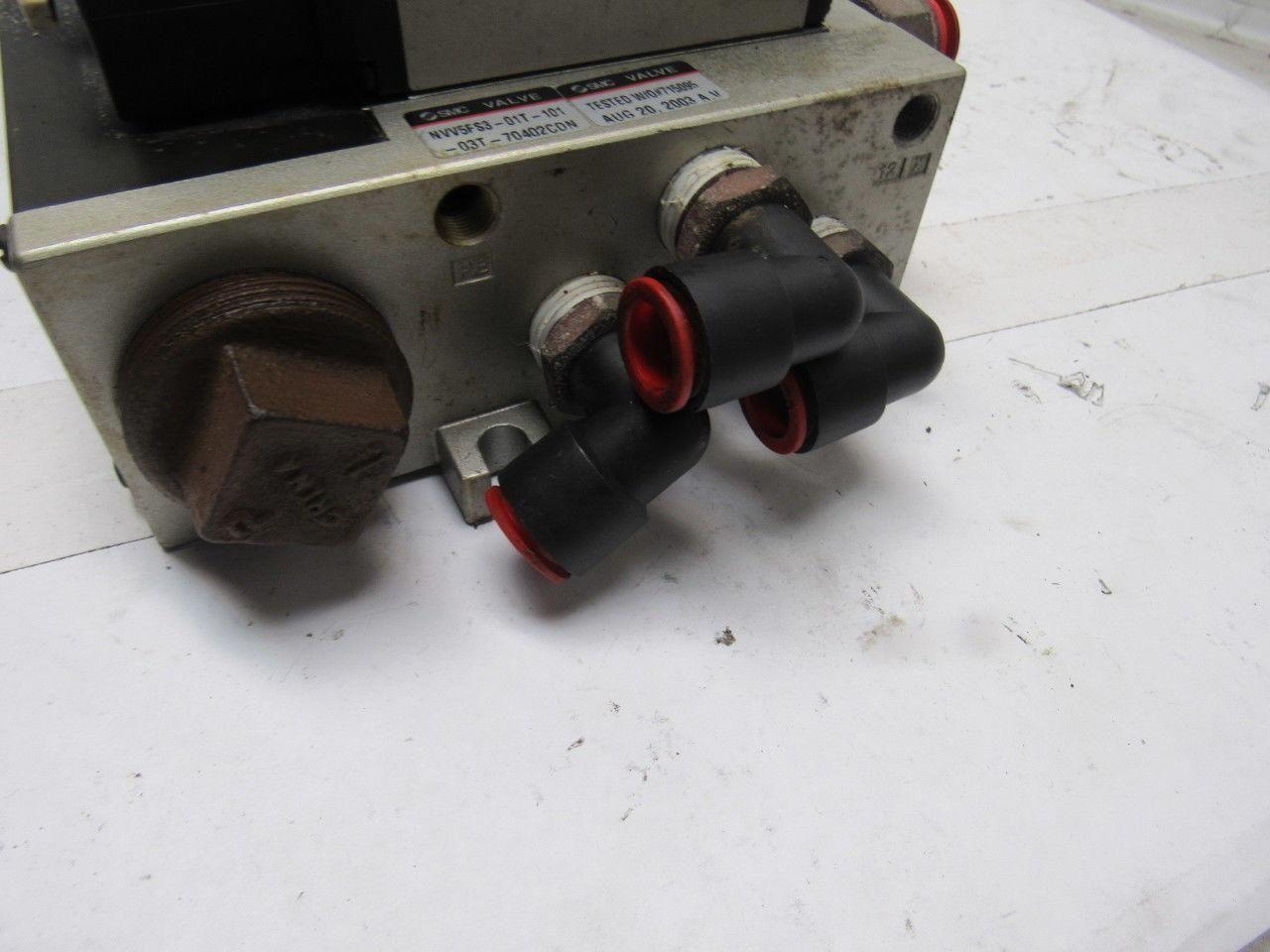 SMC NVFS3100-3FZC 4/2 Single Solenoid 94-138V Coil 10 Air Valve Bank Assembly