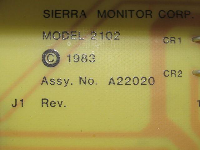 Sierra Monitor Model 2102 Rev J1 120V Toxic Gas Exposure Alarm Sensor Detector