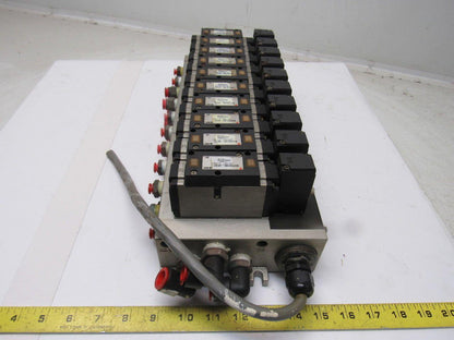 SMC NVFS3100-3FZC 4/2 Single Solenoid Spring Return 10 Valve Bank 94-138V Coil