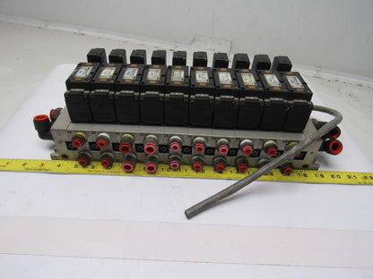 SMC NVFS3100-3FZC 4/2 Single Solenoid Spring Return 10 Valve Bank 94-138V Coil