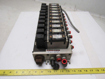 SMC NVFS3100-3FZC 4/2 Single Solenoid Spring Return 10 Valve Bank 94-138V Coil