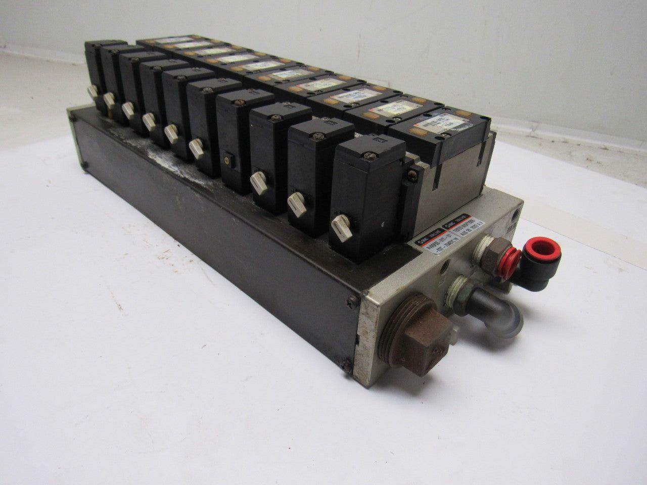 SMC NVFS3100-3FZC 4/2 Single Solenoid Spring Return 10 Valve Bank 94-138V Coil