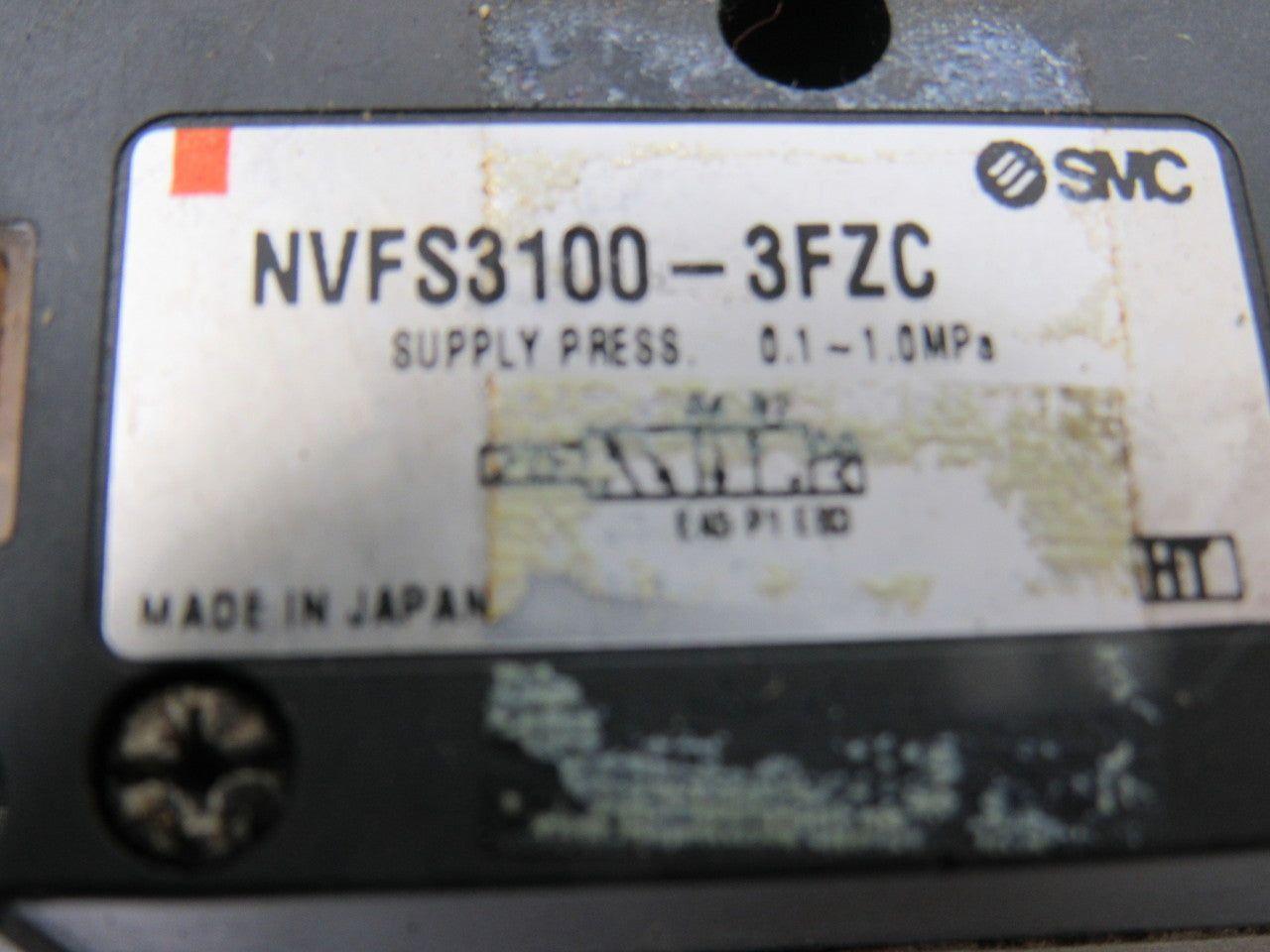 SMC NVFS3100-3FZC 4/2 Single Solenoid Spring Return 10 Valve Bank 94-138V Coil