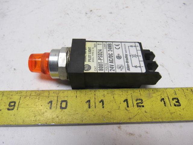 A-B Allen Bradley 800T-PSD24 Ser. T 18mm Pilot Light Amber 24V