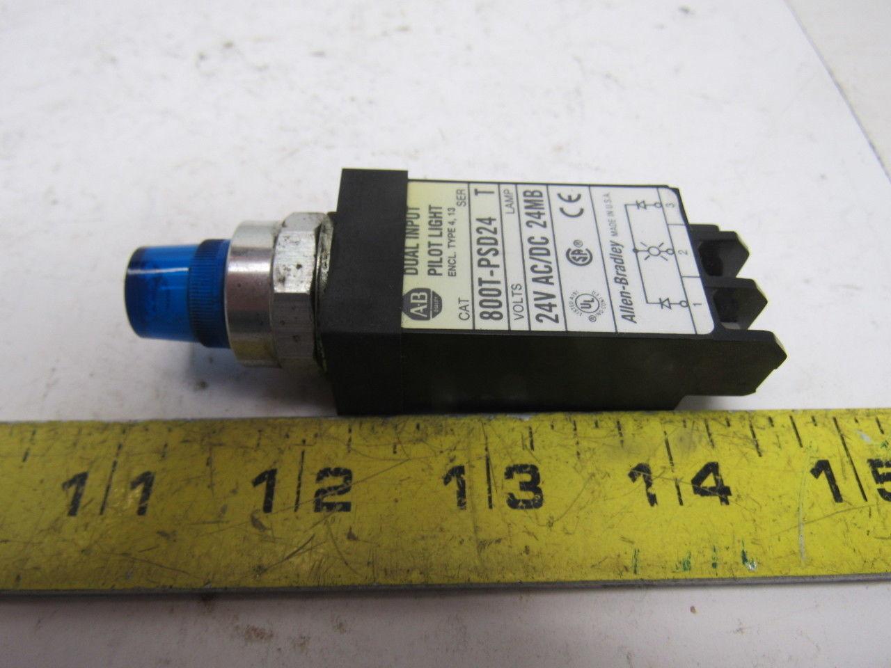 A-B Allen Bradley 800T-PSD24 Ser. T 18mm Pilot Light Blue 24V