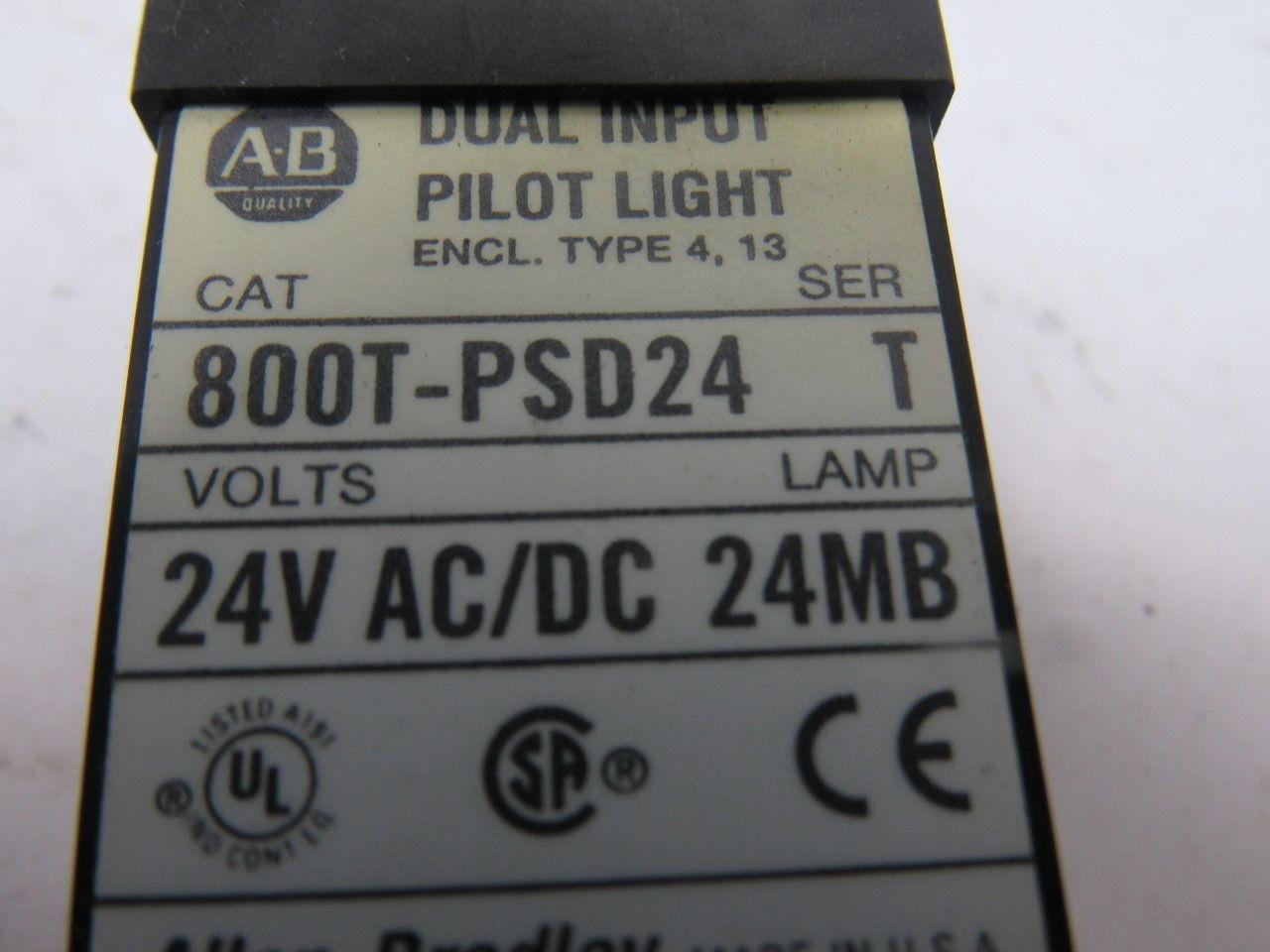 A-B Allen Bradley 800T-PSD24 Ser. T 18mm Pilot Light Blue 24V