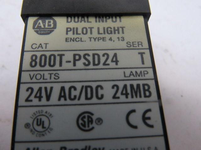 A-B Allen Bradley 800T-PSD24 Ser. T 18mm Pilot Light Blue 24V