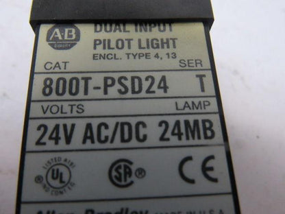 A-B Allen Bradley 800T-PSD24 Ser. T 18mm Pilot Light Blue 24V
