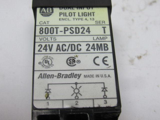 A-B Allen Bradley 800T-PSD24 Ser. T 18mm Pilot Light Green 24V