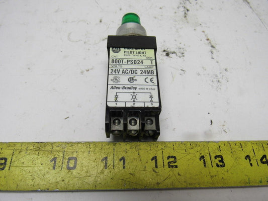 A-B Allen Bradley 800T-PSD24 Ser. T 18mm Pilot Light Green 24V