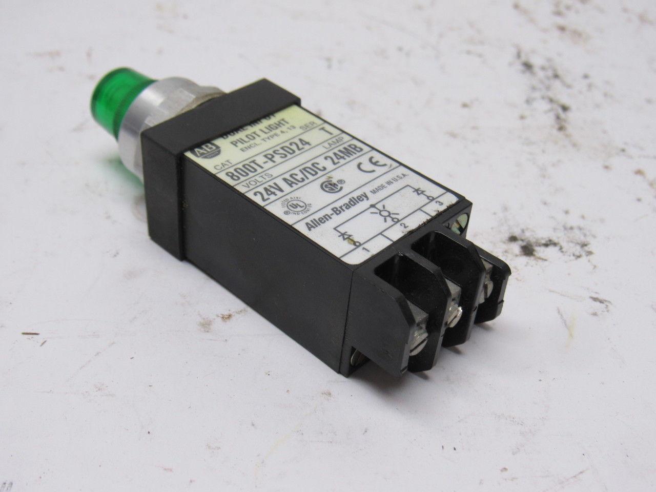 A-B Allen Bradley 800T-PSD24 Ser. T 18mm Pilot Light Green 24V