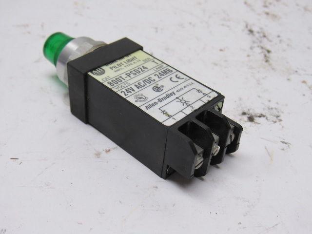 A-B Allen Bradley 800T-PSD24 Ser. T 18mm Pilot Light Green 24V