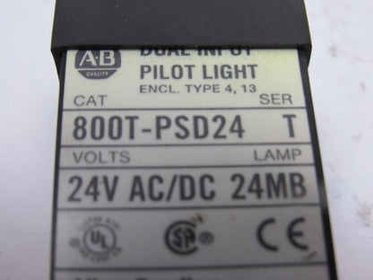 A-B Allen Bradley 800T-PSD24 Ser. T 18mm Pilot Light Green 24V