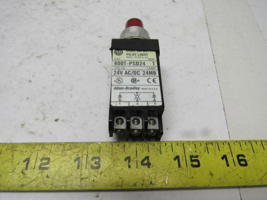 A-B Allen Bradley 800T-PSD24 Ser. T 18mm Pilot Light Red 24V