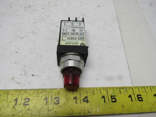 A-B Allen Bradley 800T-PSD24 Ser. T 18mm Pilot Light Red 24V