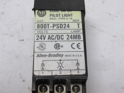 A-B Allen Bradley 800T-PSD24 Ser. T 18mm Pilot Light Red 24V