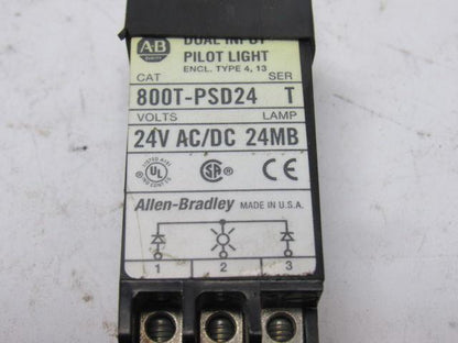 A-B Allen Bradley 800T-PSD24 Ser. T 18mm Pilot Light Red 24V
