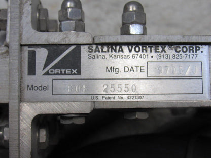 Salina Vortex B03 25550 2-1/4" Pneumatic Slide Gate Dry Material Cut Off Valve