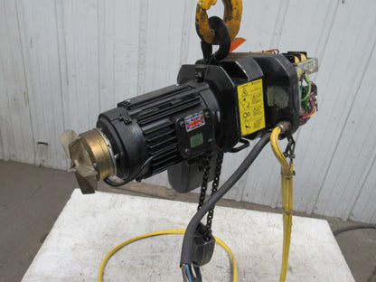 P & H 1/2 Ton Electric Chain Hoist 1000 lb 12' Lift 460V W/7' Pendant