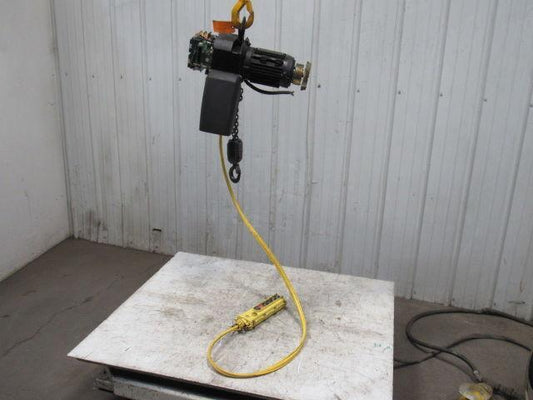 P & H 1/2 Ton Electric Chain Hoist 1000 lb 12' Lift 460V W/7' Pendant