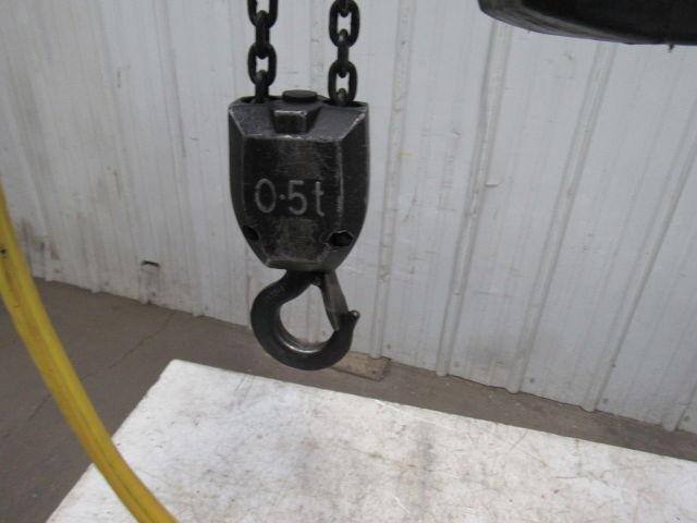 P & H 1/2 Ton Electric Chain Hoist 1000 lb 12' Lift 460V W/7' Pendant
