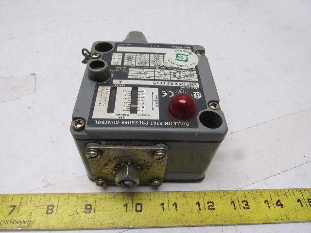 Allen Bradley 836T-T253JX21X15 Ser A 6-30PSI Pressure Control Switch 600VAC Max